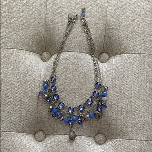 White House black market Elegant Blue and Silver Necklace